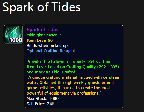 World of Warcraft raises the Spark cap to four on August 18
